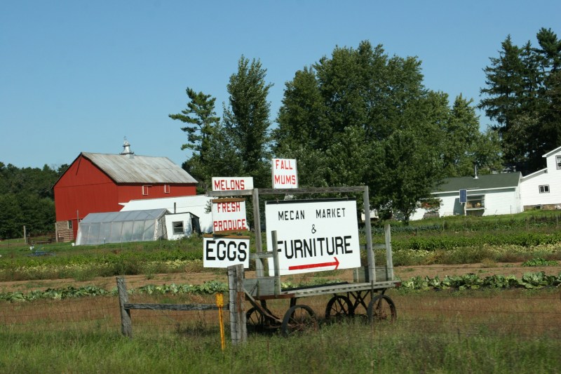 Scenes along Wisconsin State Highway 21 reflect this area's rural character.