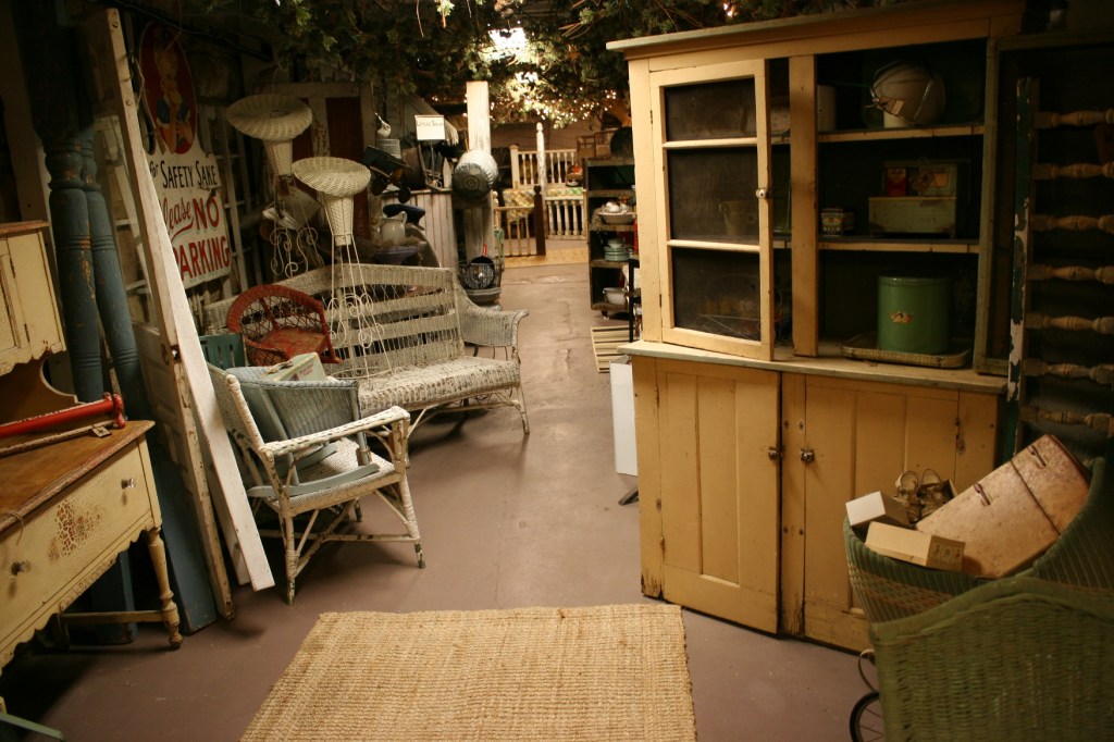 There's lots of merchandise in the basement.