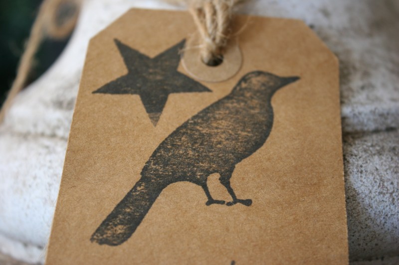 Ms. Mac's signature crow sales tag.