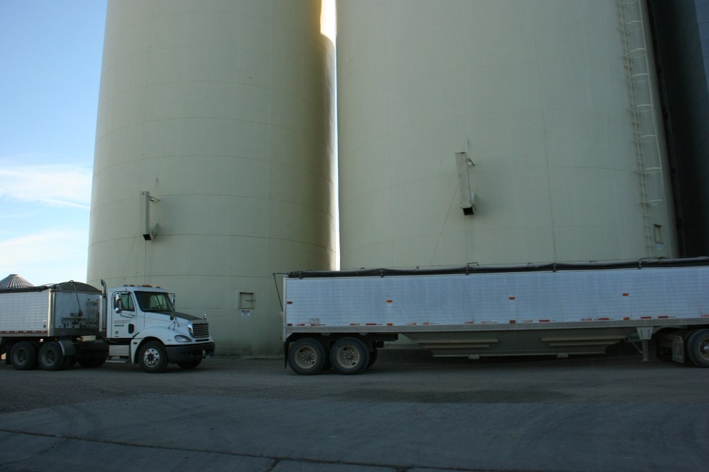 Parked outside the elevator in Morgan.