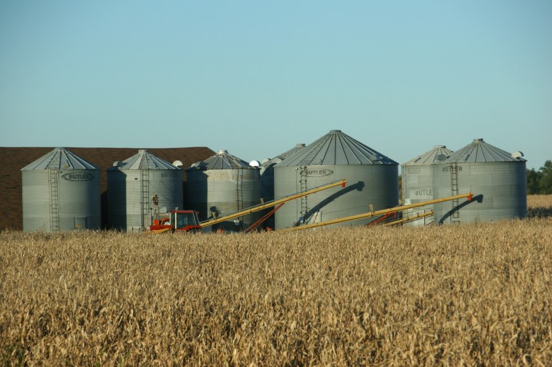 Grain bins near Waterville.