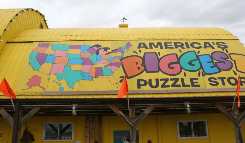 Another surprise: Lots and lots and lots of puzzles for sale, as advertised on the business signage.