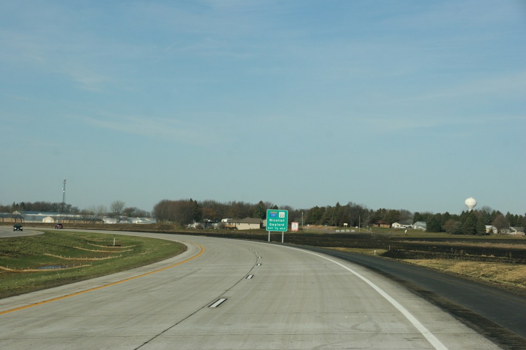 The highway skirts Nicollet to the south. I wonder what impact this will have on businesses in this small town.