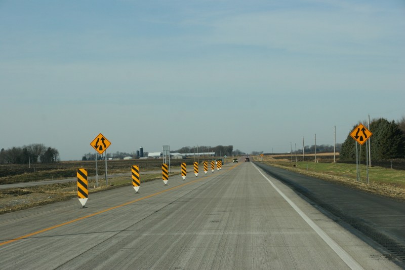 West of Nicollet, signage warns drivers that Highway 14 goes back to two-lane.