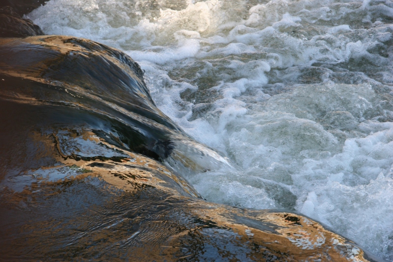 The Straight River churns at the Morehouse Park dam in Owatonna.