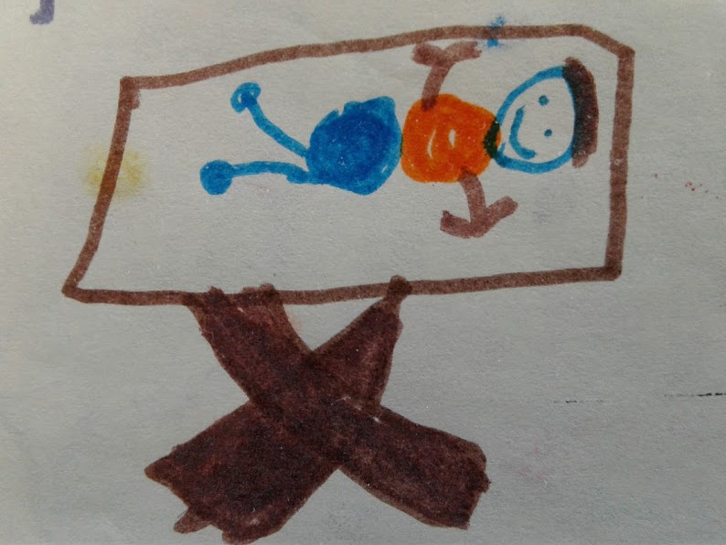 One of my children (probably my second daughter, Miranda) drew this baby Jesus on a card decades ago. I display that card each Christmas as a reminder of the reason I celebrate Christmas and as a reminder of how very much I love my three children.