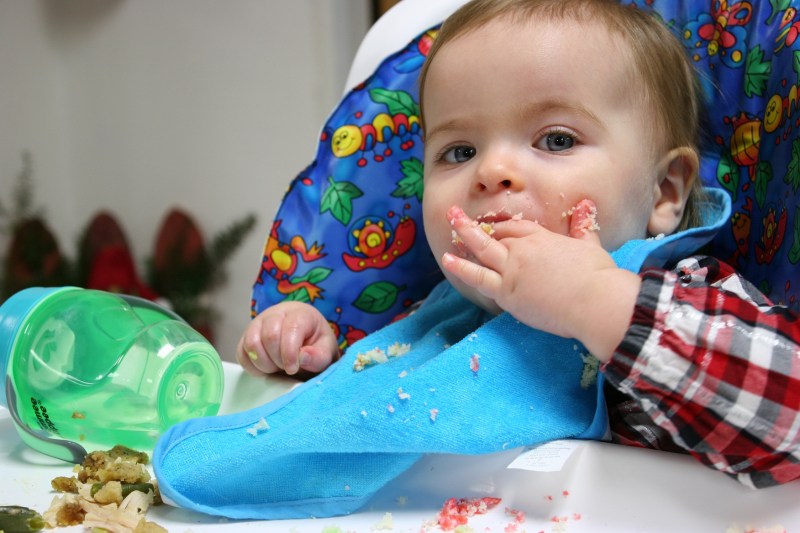 Baby Whitney with her Christmas Cake.