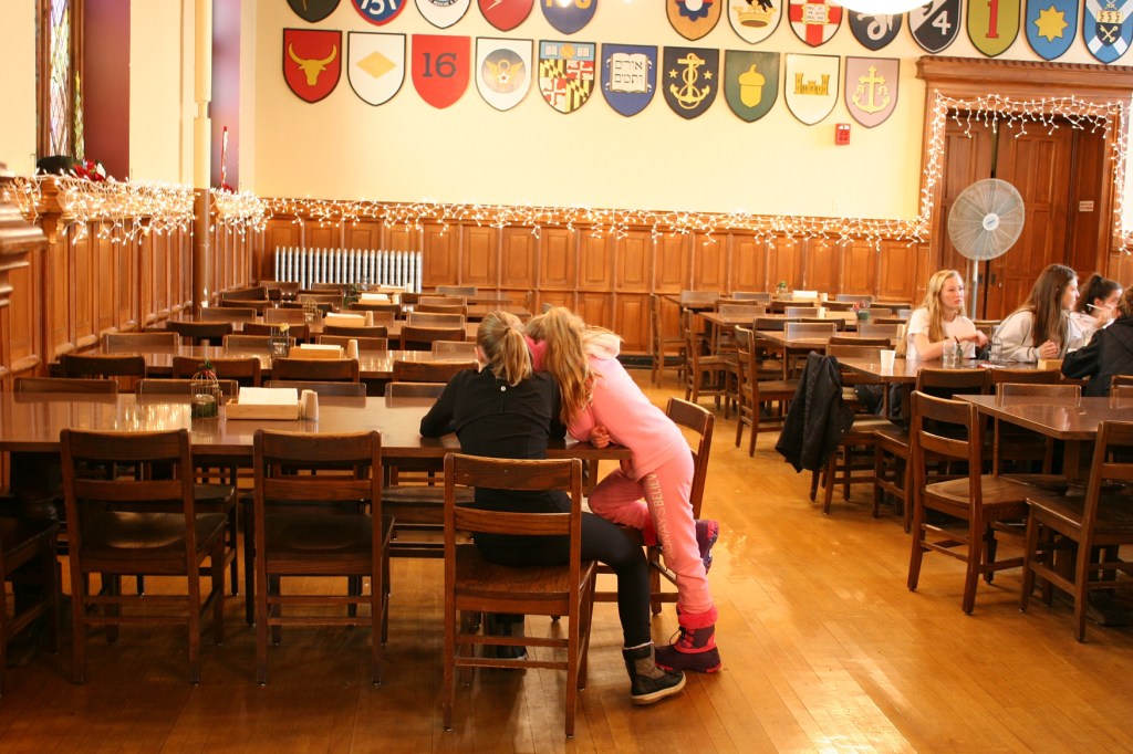 Inside the historic dining hall.