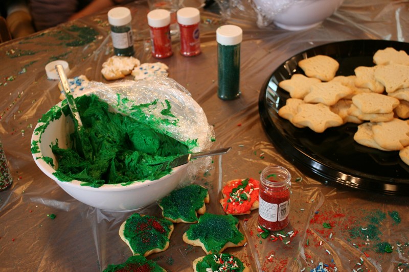 Cookie decorating delighted the kids.