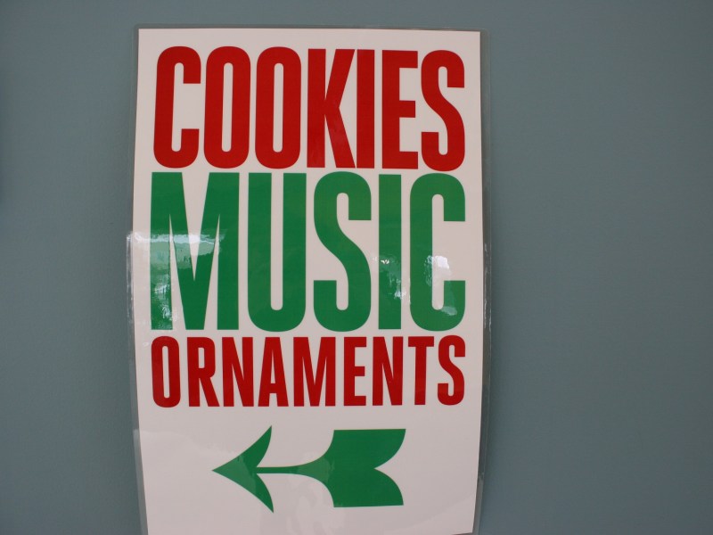 Signs directed visitors.