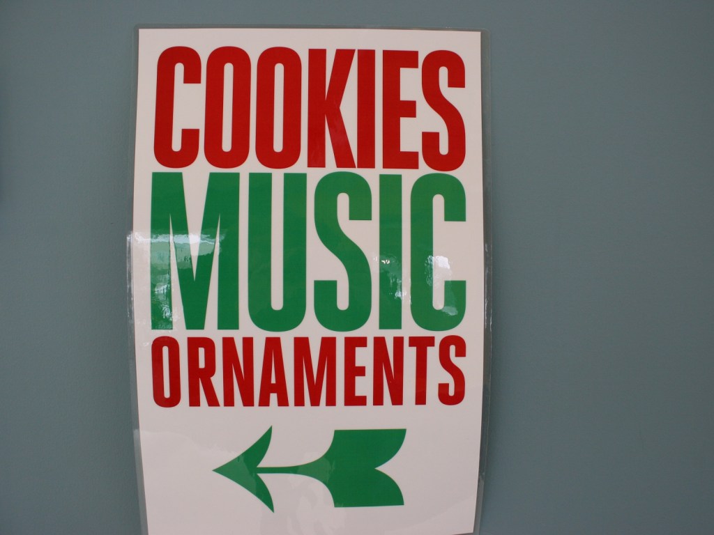 Signs directed visitors.