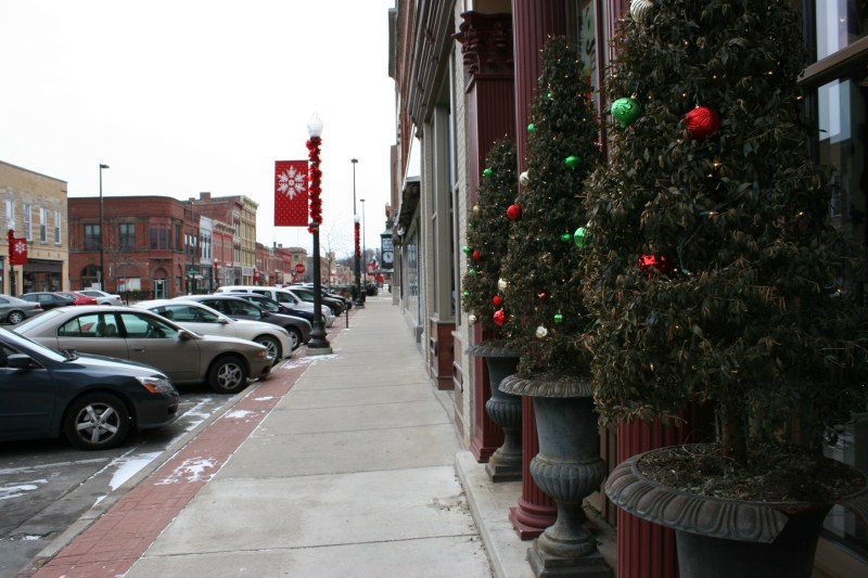 Bluebird Cakery in historic downtown Faribault is decorated for the holidays.