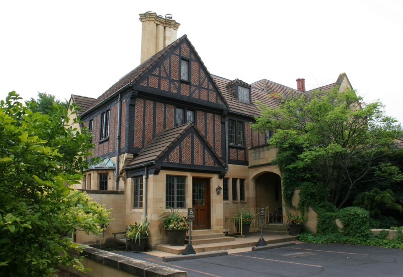 The visitors' entry to The Paine Art Center, housed in a 1920s mansion.