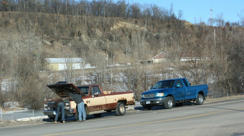 A strong visual that we can help one another. Photographed near New Ulm.