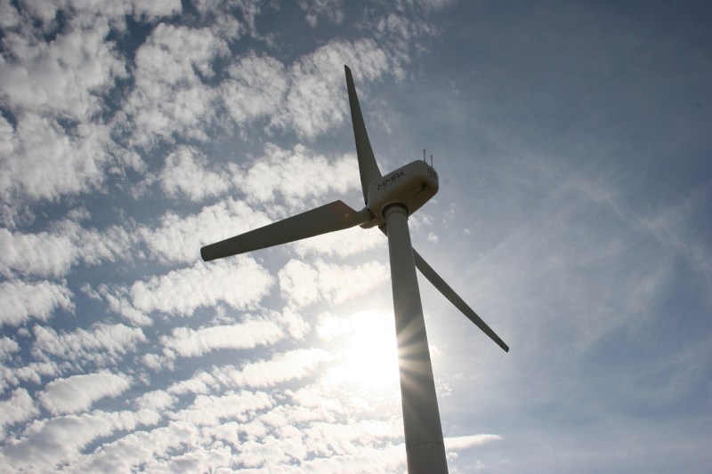 At Faribault Energy Park, the windmill was set against a beautiful sunny blue dky.