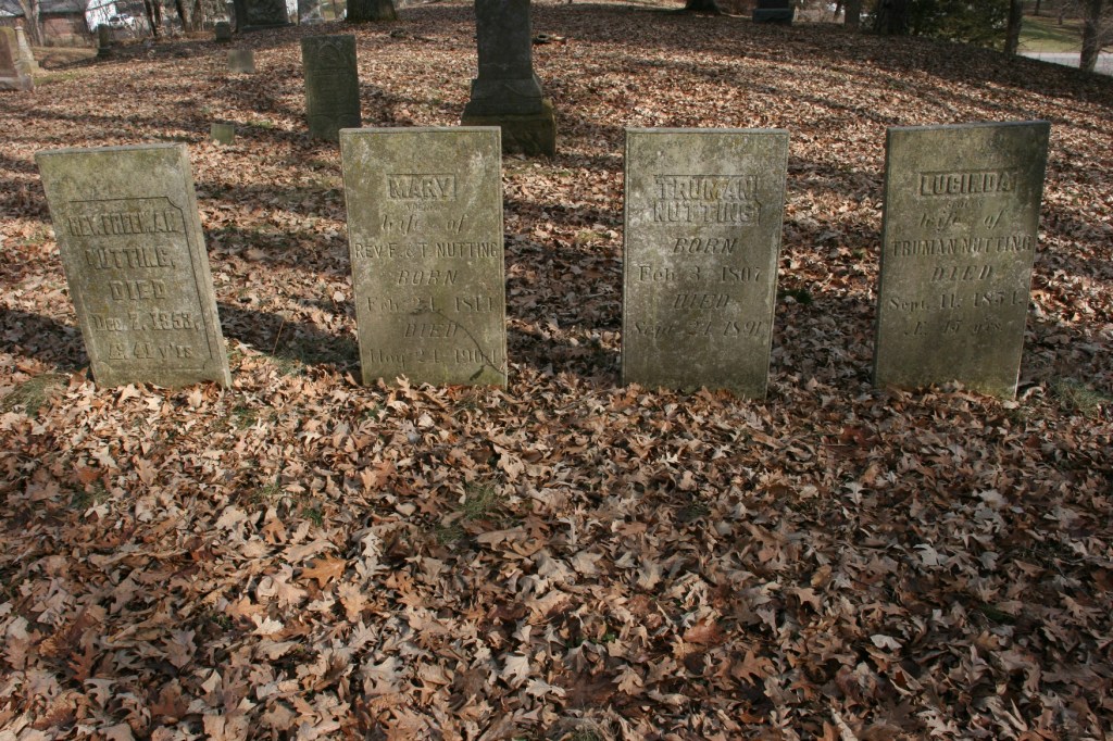 Four Nutting headstones in a row grabbed my attention. The Nutting family built a manufacturing company in Faribault.