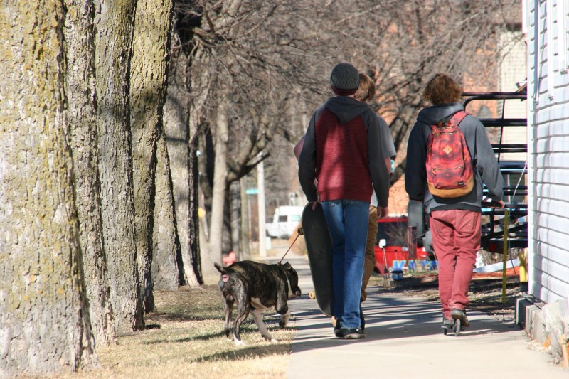 A scene in downtown Jordan on Saturday afternoon, an exceptionally warm February day in Minnesota.