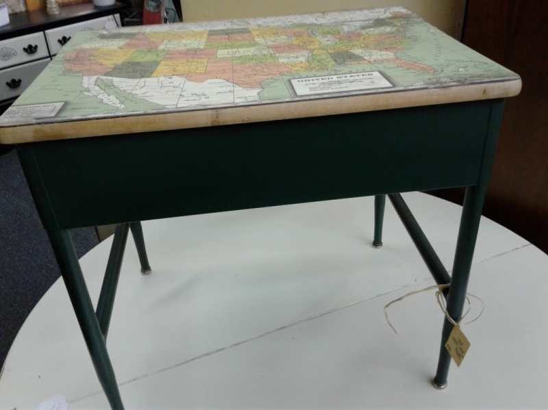 Inside The Jordan Junker I found this creatively repurposed school desk.