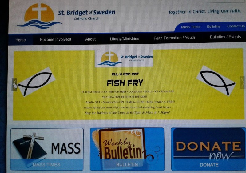Fish Fry details from the St. Bridget of Sweden website.