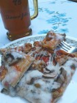 Pizza sliced with beer – Copy