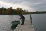 Autumn se Minnesota, #76 angler by boat in Cedar&nbsp;Lake