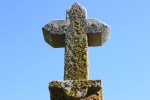 St. Jarlath Cemetery, #343 stone cross against blue&nbsp;sky
