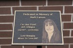 Barb Larson memorial, #4 plaque close-up
