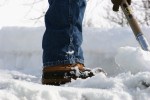 Shoveling snow, #101 boots on the snow