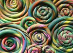 Clay art Layl McDill, #66 swirled circles&nbsp;close-up