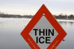 Minnesota spring, #23 thin ice&nbsp;sign