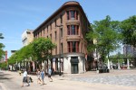 Downtown Madison, #211 corner building & street scene