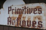 Pillager, #246 primitives & antiques sign