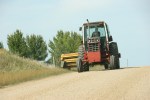 Backroads, #120 tractor on gravel road