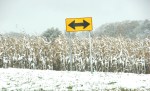 Snow, #261 double arrow road sign –&nbsp;Copy