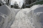 Snow in MN, #56 snow lined sidewalk in&nbsp;Faribault