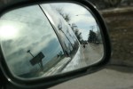 Motorcyle in side view mirror&nbsp;#96