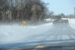 Winter landscape, #23 snow drifting across&nbsp;road