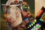 Malia Wiley, #90 Swine in an Afghan&nbsp;painting
