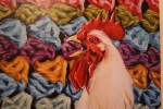 Malia Wiley, #93 rooster painting&nbsp;close-up