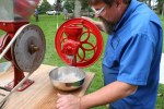 Aspelund Winery, #15 Bruce grinding wheat into flour