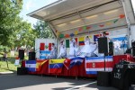 Hispanic fest, #147 wide stage view of girls in white ruffled dresses