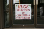 Holiday windows in Faribault, #5185 Christmas stationery sign