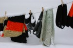 Nook & Cranny, #6000 scarves etc on rope in&nbsp;snow