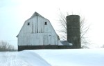 Winter storm, #5735 barn &&nbsp;silo