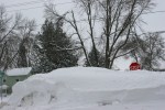 Snow removal, #6218 snow pile & stop&nbsp;sign