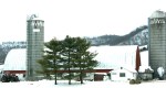 Rural Wisconsin, #6236 long barn with silos