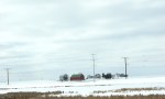 Rural Wisconsin, #6266 red barn & power lines