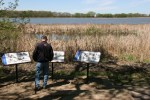 Rice Lake State Park, #7406 looking at sign by lake