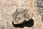 Mineral Springs Park, #7451 Jesus Cares stone
