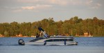 Horseshoe Lake, #9266 pontoon on lake,&nbsp;evening